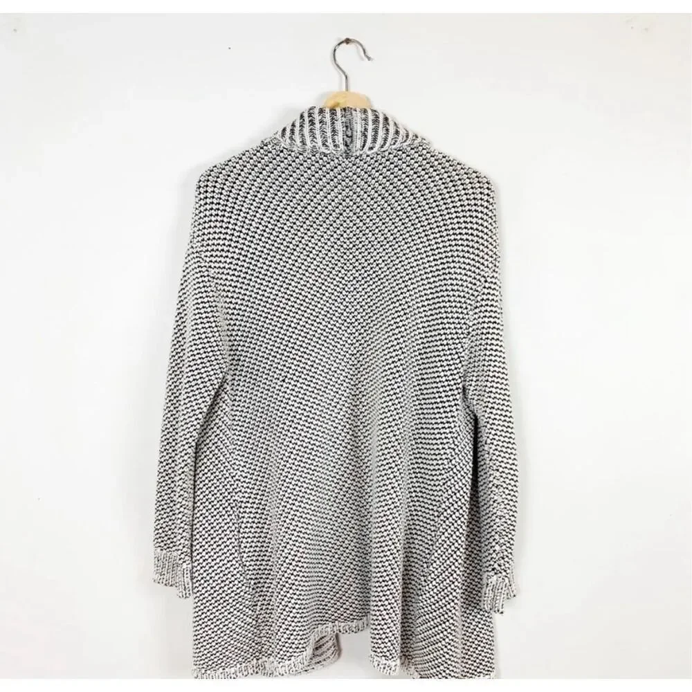 REISS Inesse Oversized Ecru Monochrome Cardigan Open M